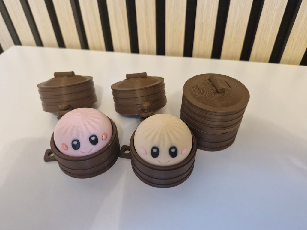 Dumpling Clicker and Pot Keychain