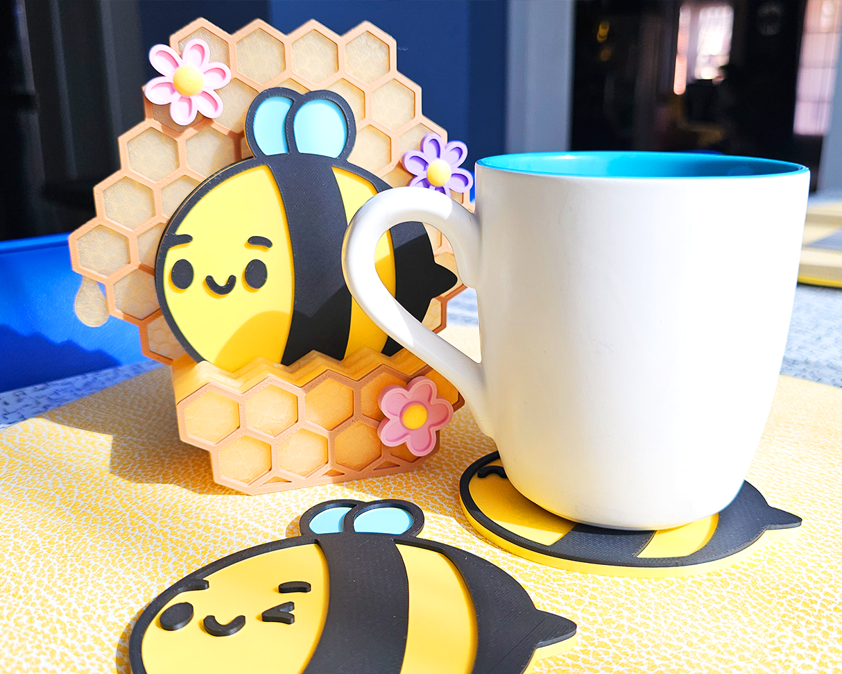 Honey Bee Coaster Set