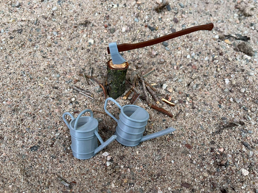 Watering can 1:10 and 1:12, miniature, diorama