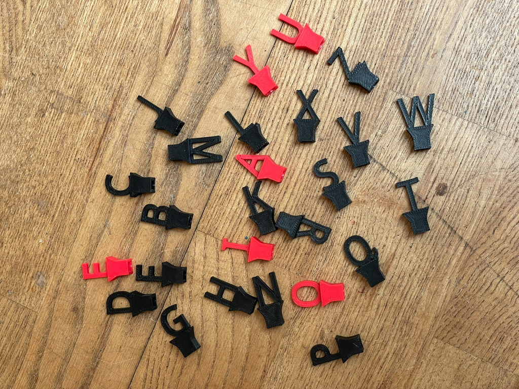 Alphabet letters for bricks