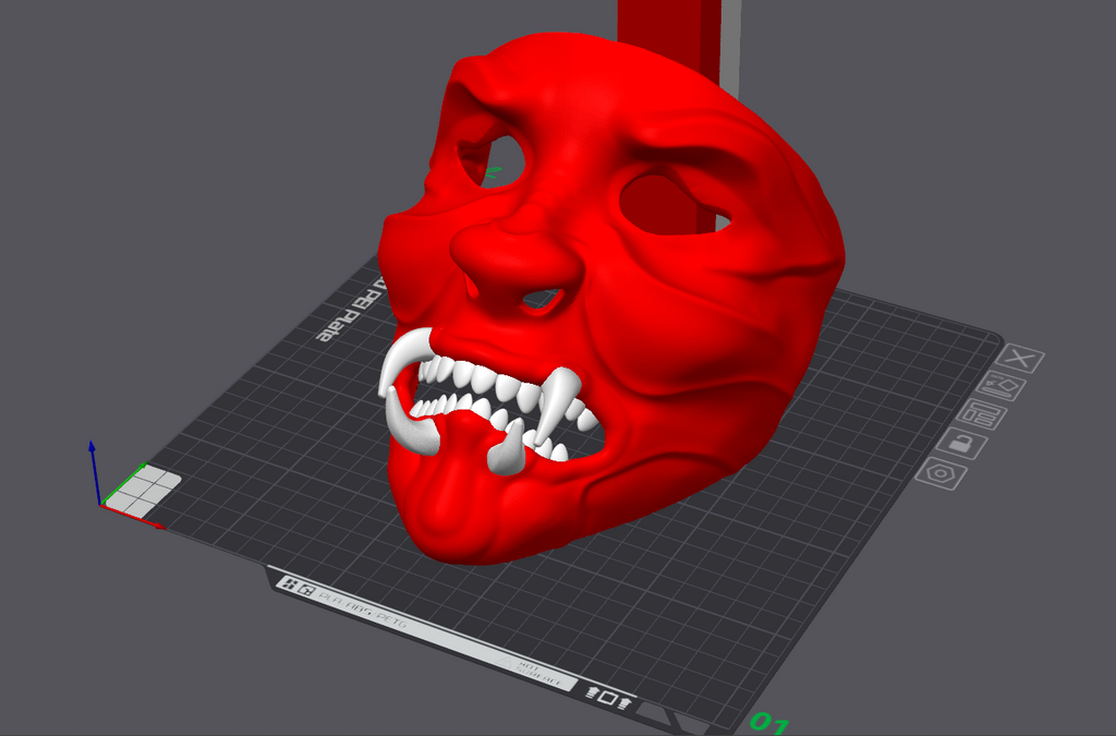Oni style mask with tusks