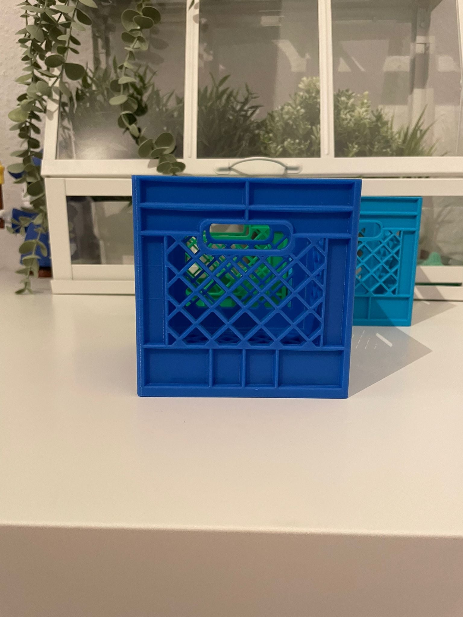 Stackable Milk Crates with Print in Place Pegs