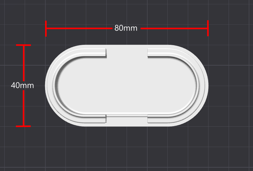 Oval End Cap Maj OD 80mm Min OD 40mm