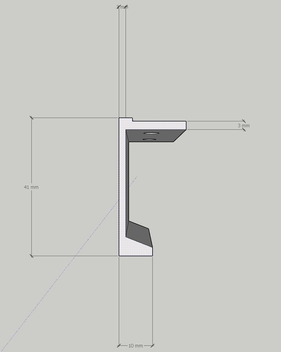 Edge pull handle small amount of filament
