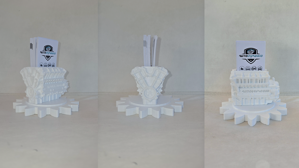 Mechanical Engine Business Card Stand