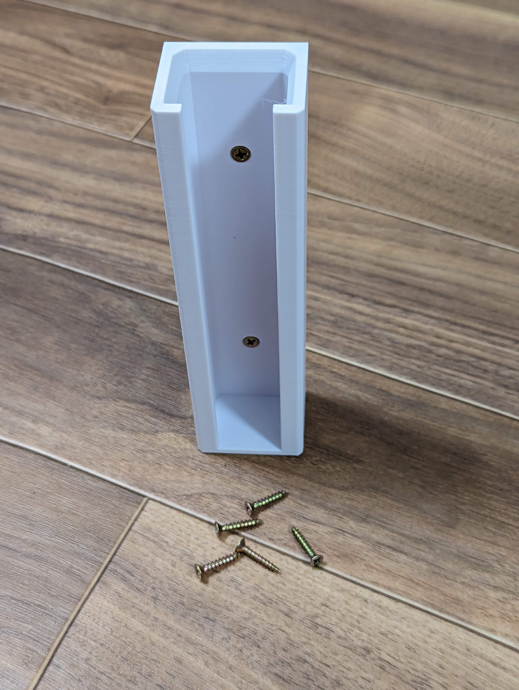 Hanging PET bottle storage - screwed version to fit any furniture (18cm, fits on small printers)