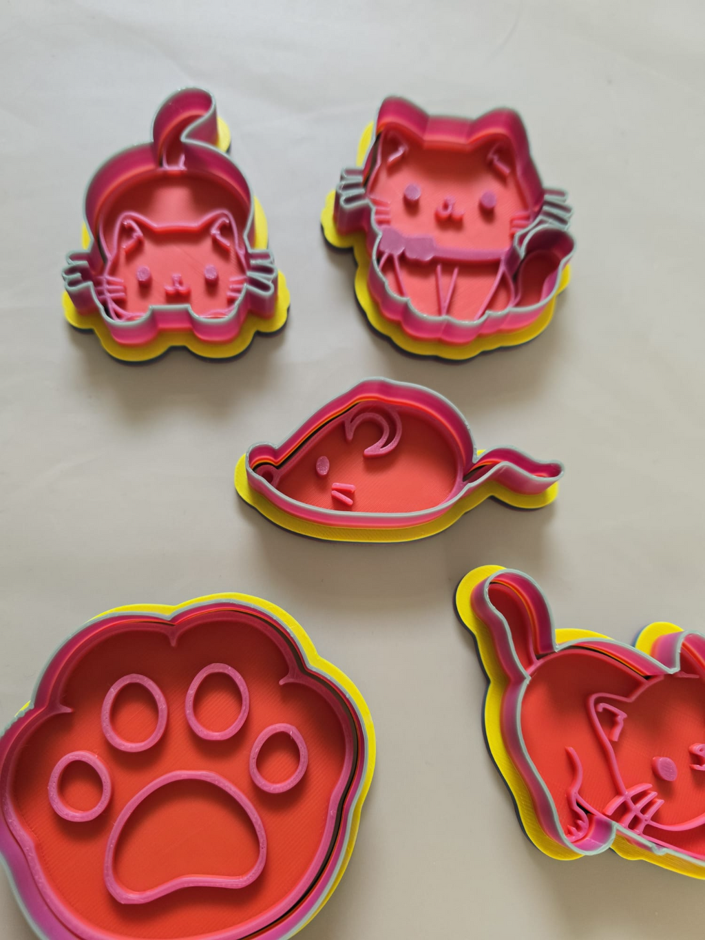 Cute Kawaii Cat Set Cookie Cutter Playdoh Clay 1