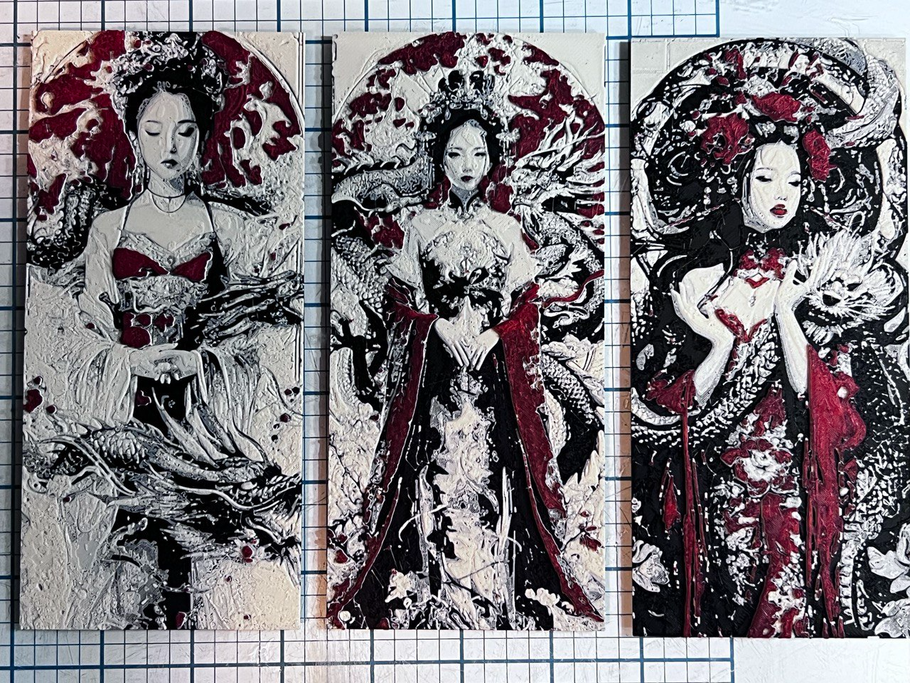 chinese dragon and chinese girl hueforge