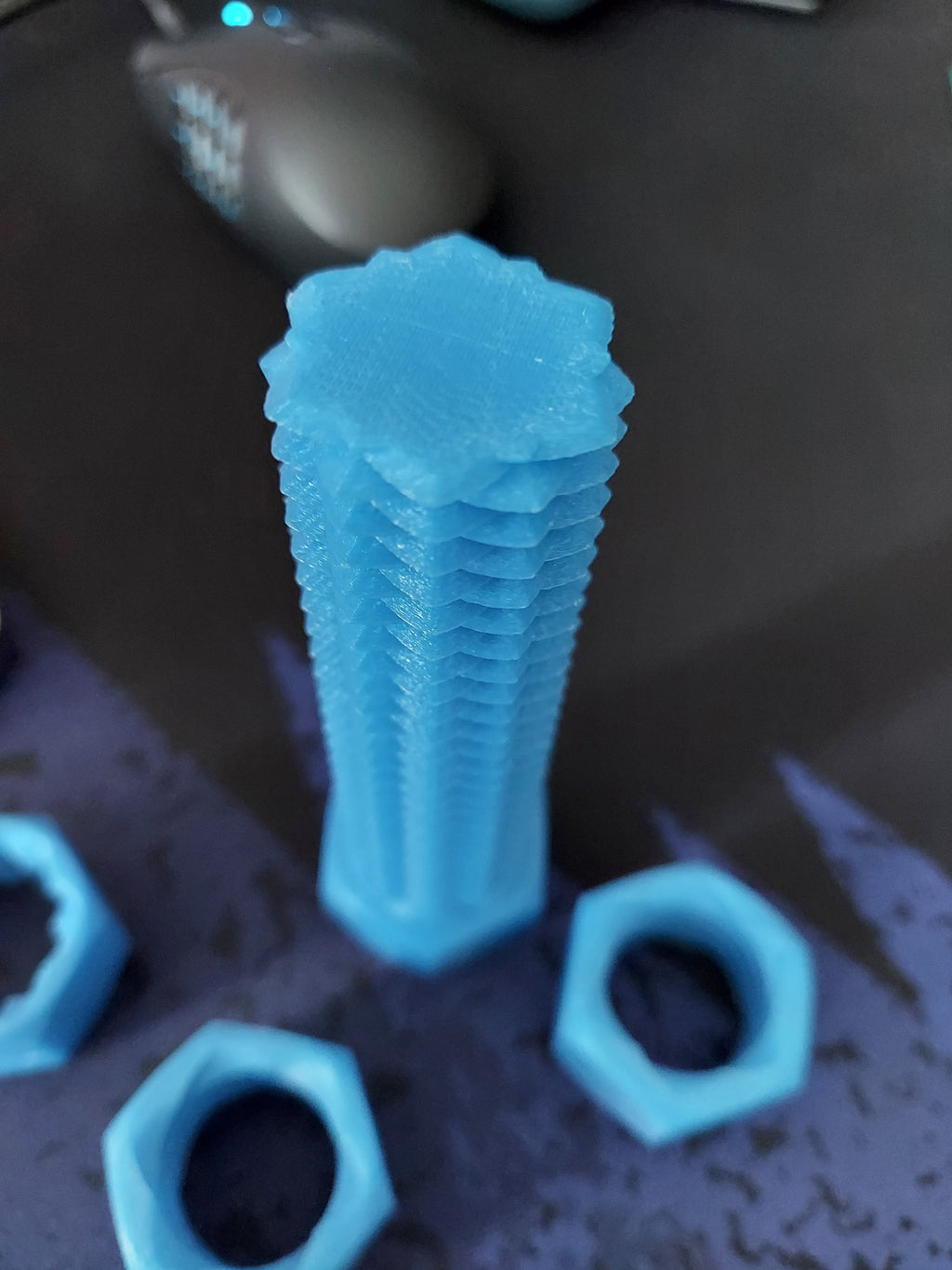 Two way screw with dual threaded nut, various sizes
