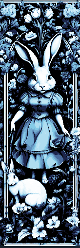Set of 3 Bookmarks - The weird world of Alice in Wonderland tapestry style
