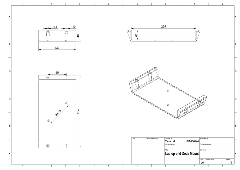 Dell Laptop and Dock - Under Desk Holder
