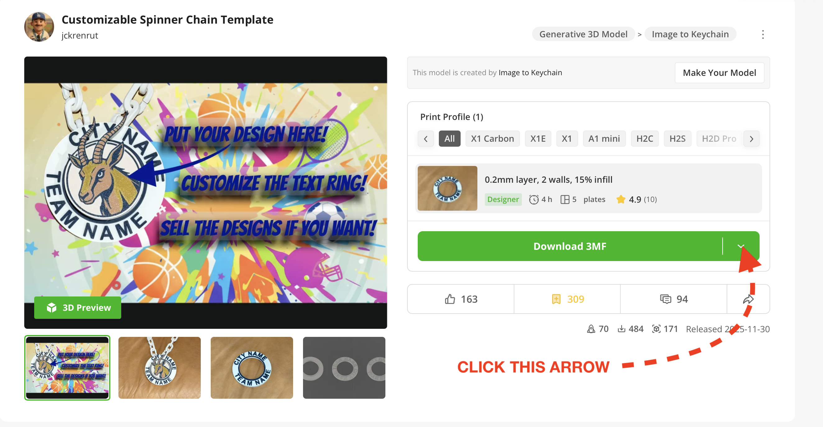 Customizable Spinner Chain Template