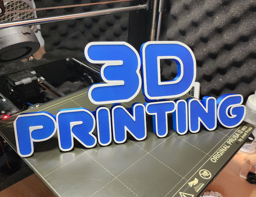 3D Printing Sign 2-color w/stand