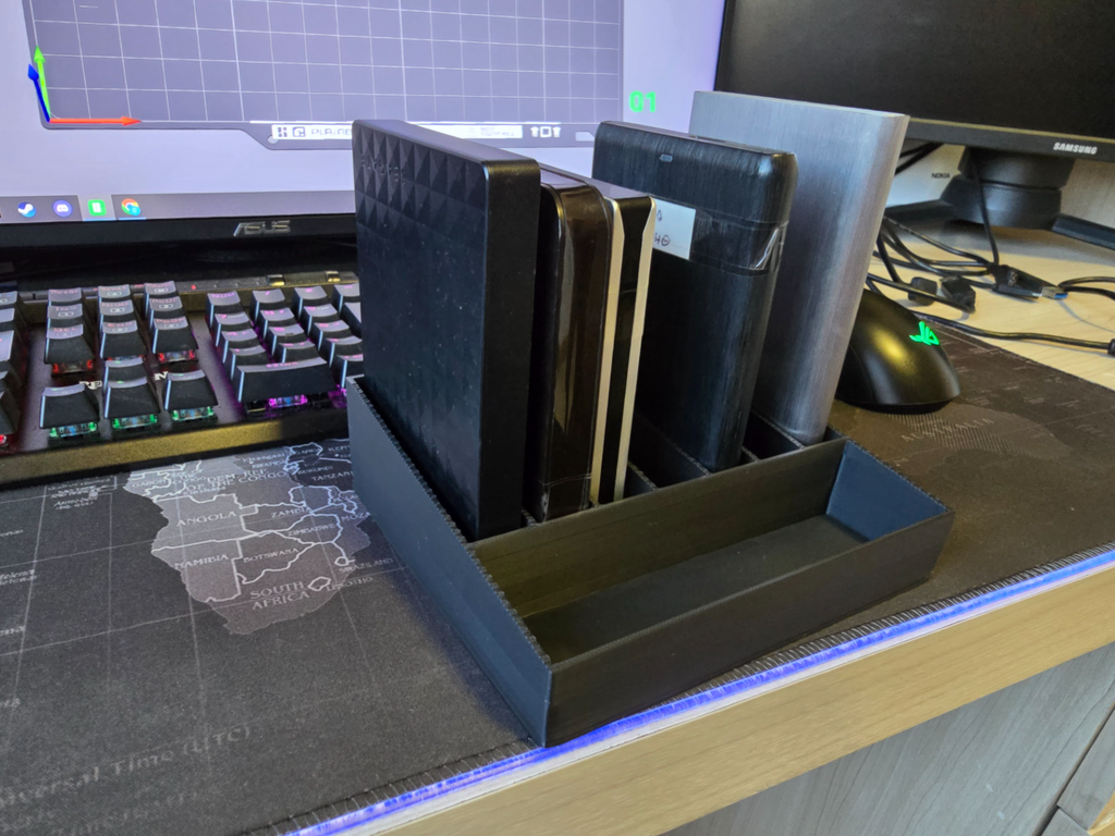 External HD Organizer Box 7 Slots + Cables Slot
