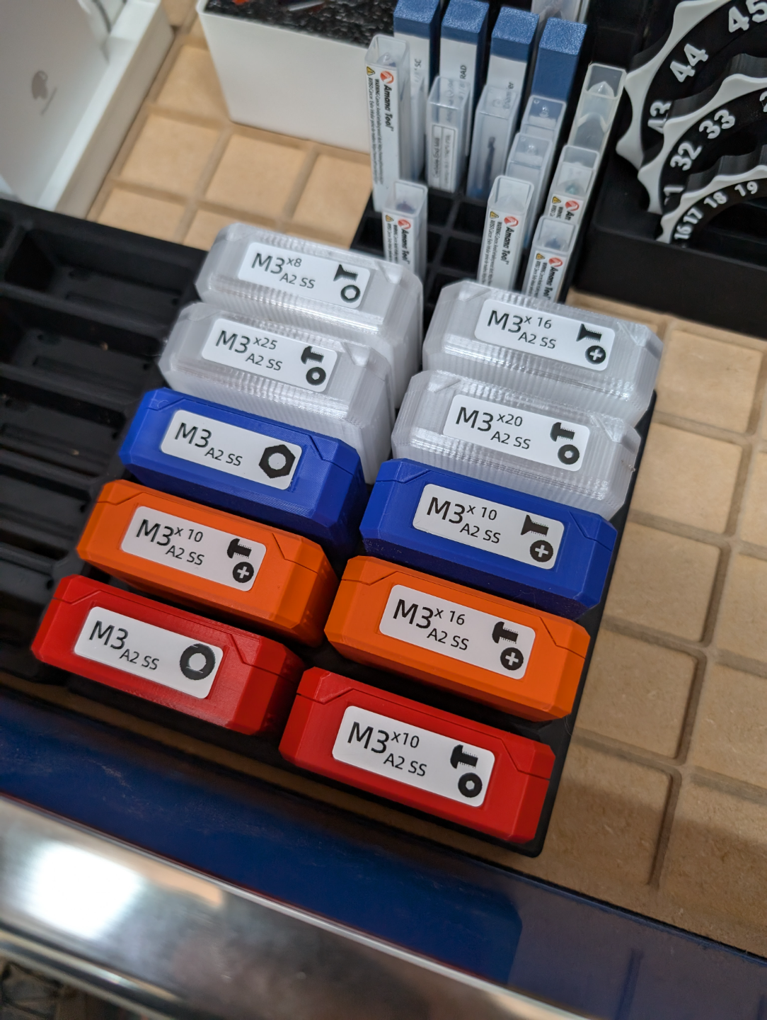 Gridfinity Bins for Clamshell Parts Boxes