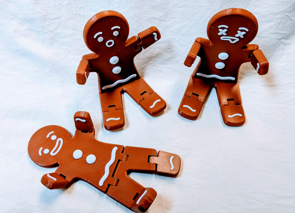 Articulated Gingerbread Man - 5 face options