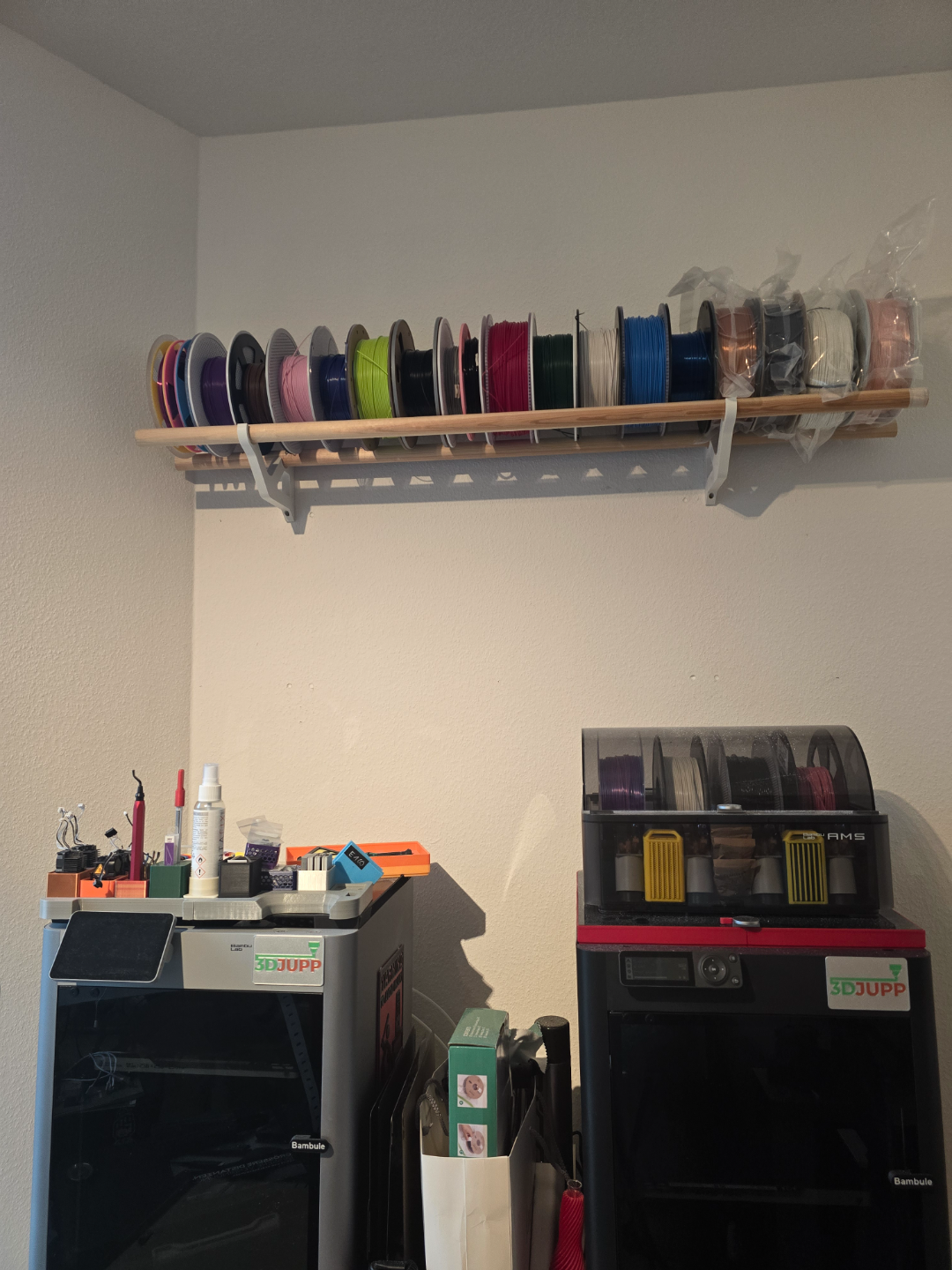Filament Shelf for 28mm (~1.1 inch) rod/dowel/wood
