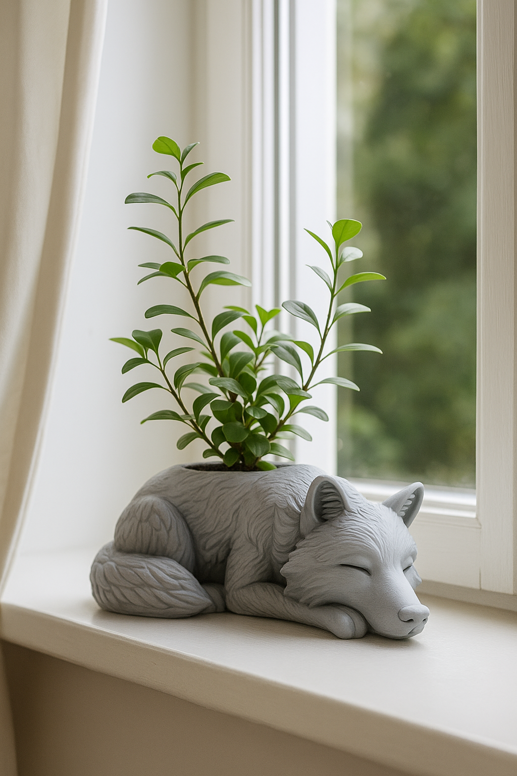Sleeping Wolf Planter