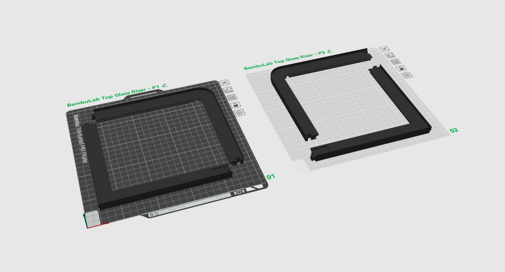 BambuLab Top Glass Riser with LEDS for X1/X1C/P1S