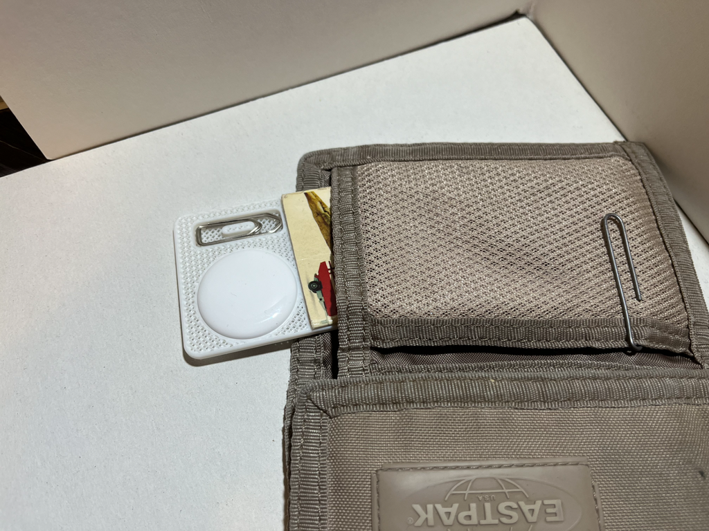 Wallet card for AirTag