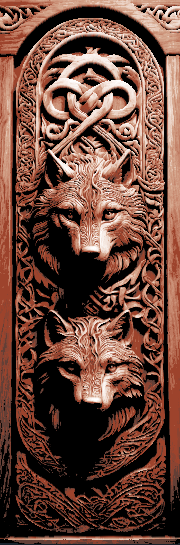 Set of 3 Bookmarks - Viking Nordic Knotwork Carving in wood of Wolves
