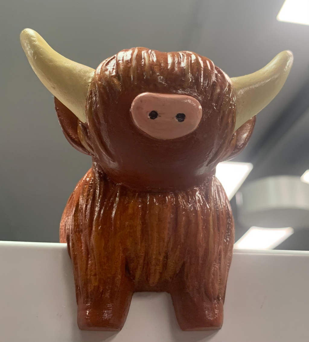 Coo Coat Hanger for Cubicle, Highland Coo