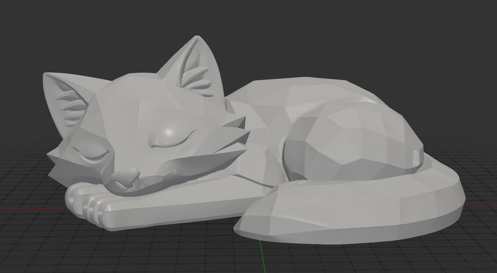 Low Poly Sleeping Wolf