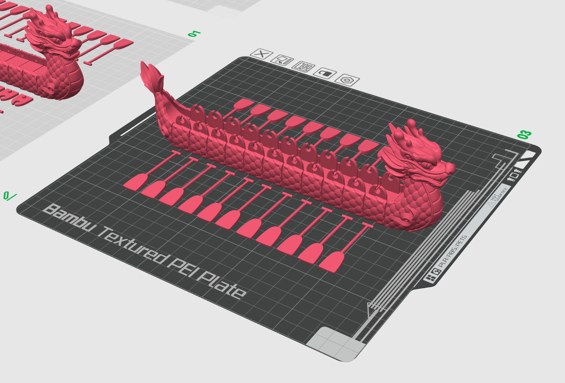 Loong Boat Assembly Test 01端午龙舟船桨支架