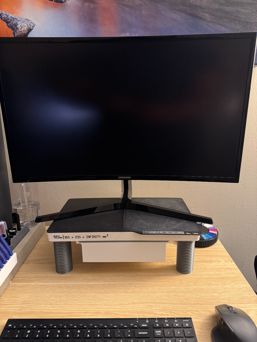 Print Bed Inspired Monitor/AMS Riser with Drawer