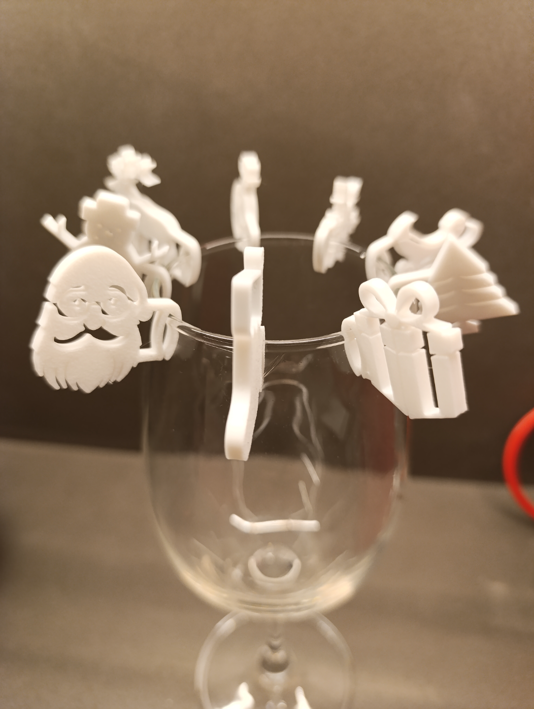 Christmas drinking glass tag / identifier