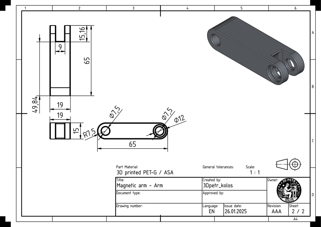 Magnetic arm