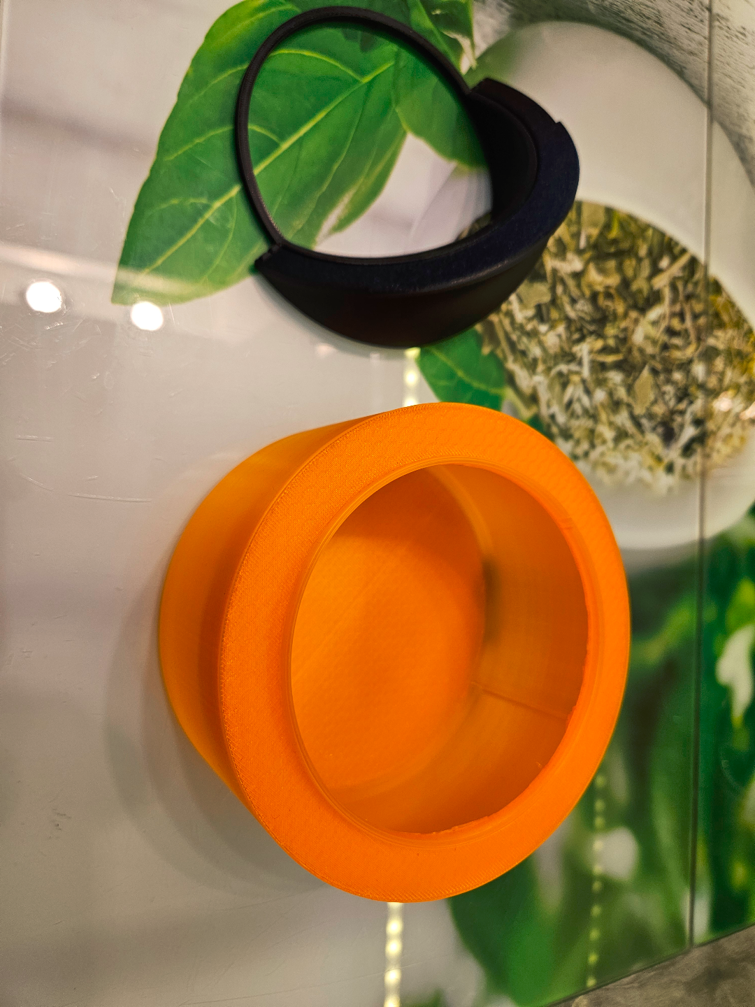 Container with opera style lid