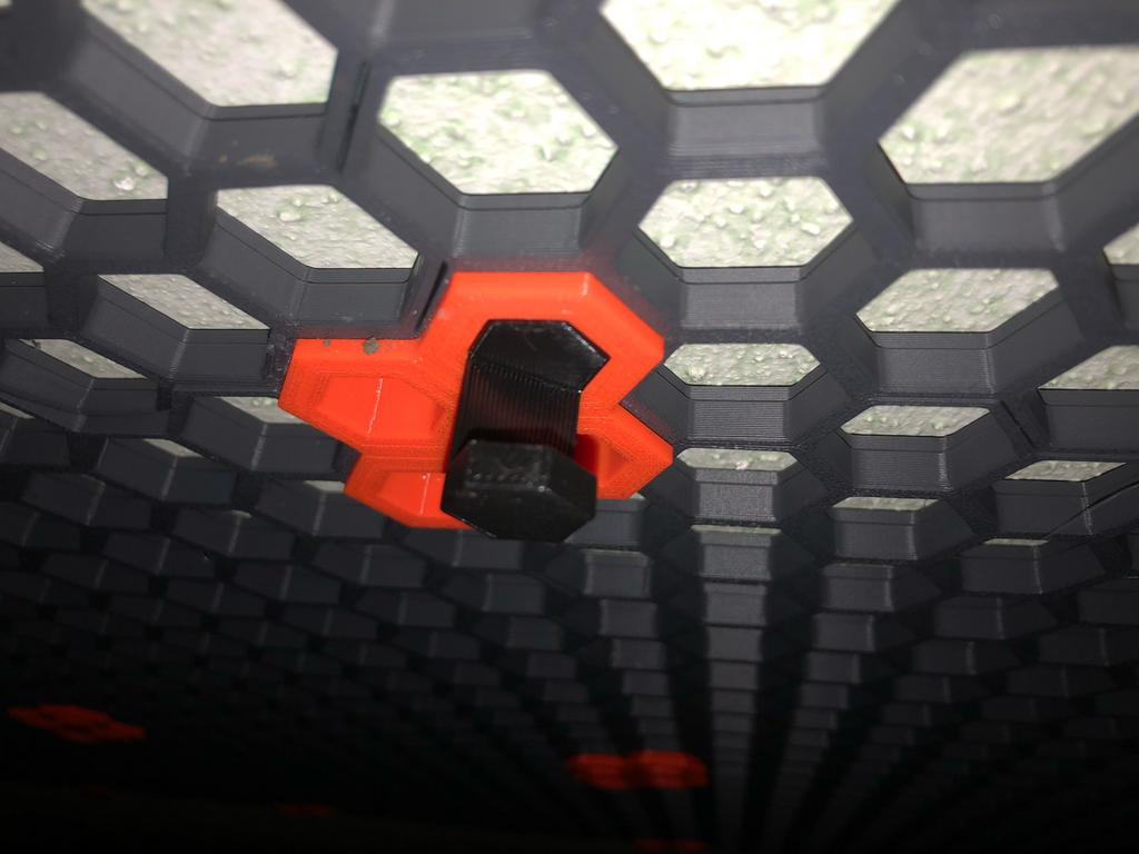 Hook with 30° angle (for hanging up drones in my case) - Honeycomb storage wall