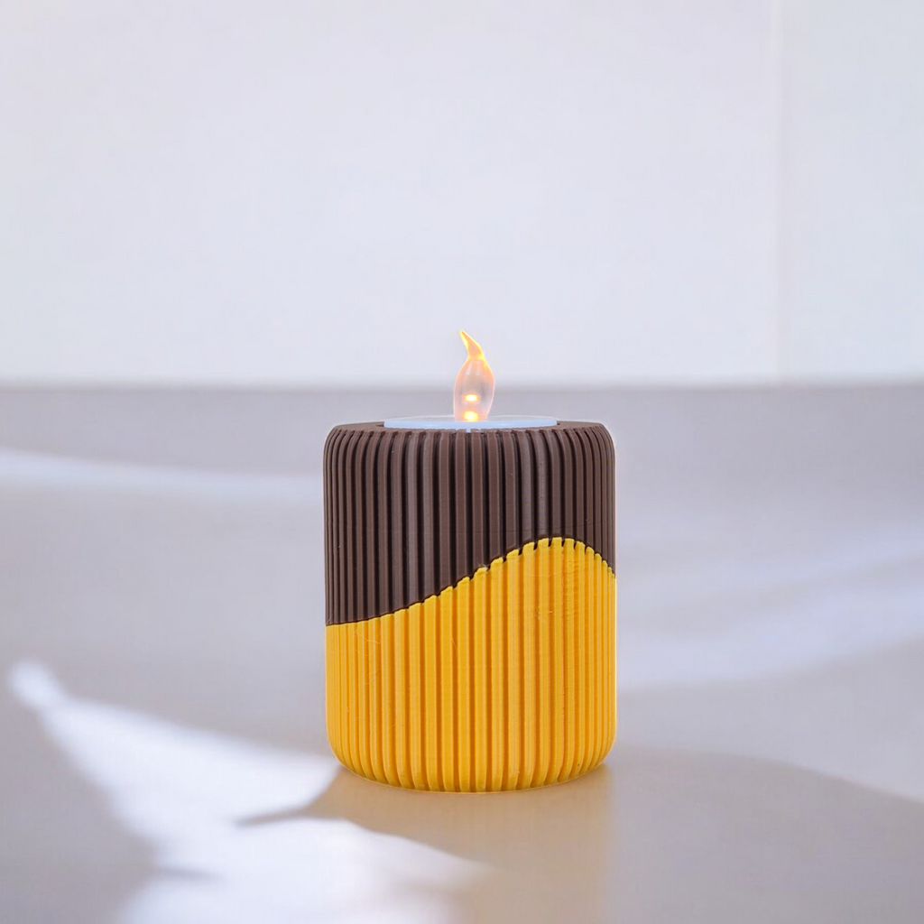 Ribbed Tea Light Holder – Customizable Color