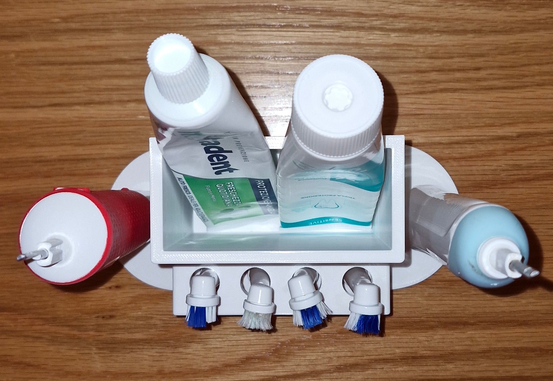 Porta spazzolini elettrici e dentifricio