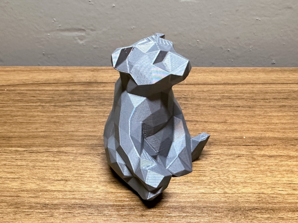 3" Low Poly Bear Chilling Statue Toy~no supports