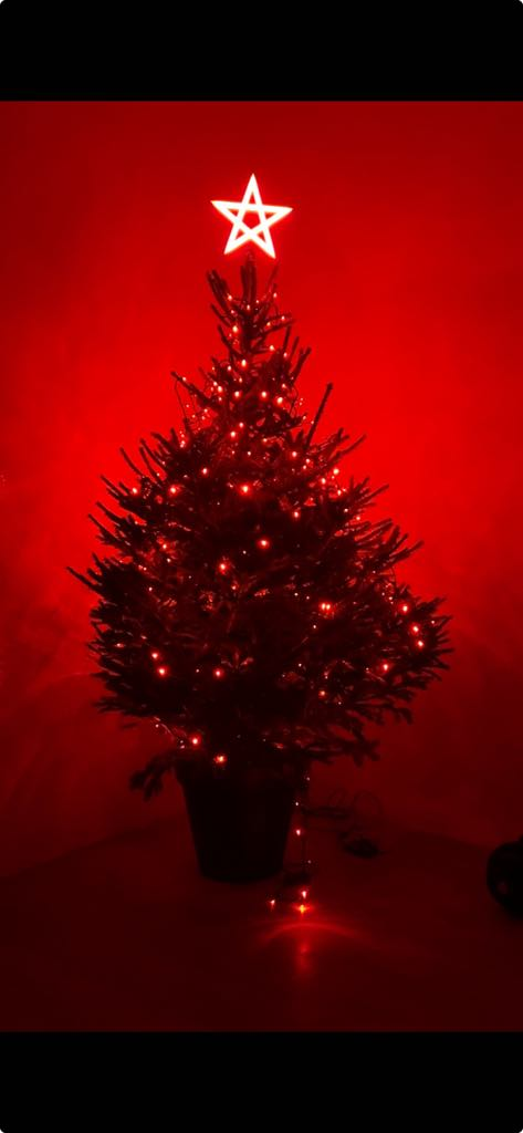 Pentagram christmas tree top STAR with led strip