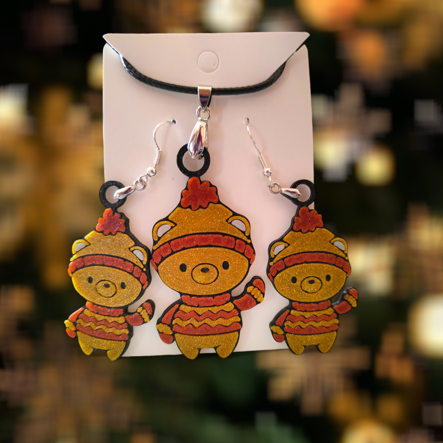 Cute Bear - Earrings and Necklace