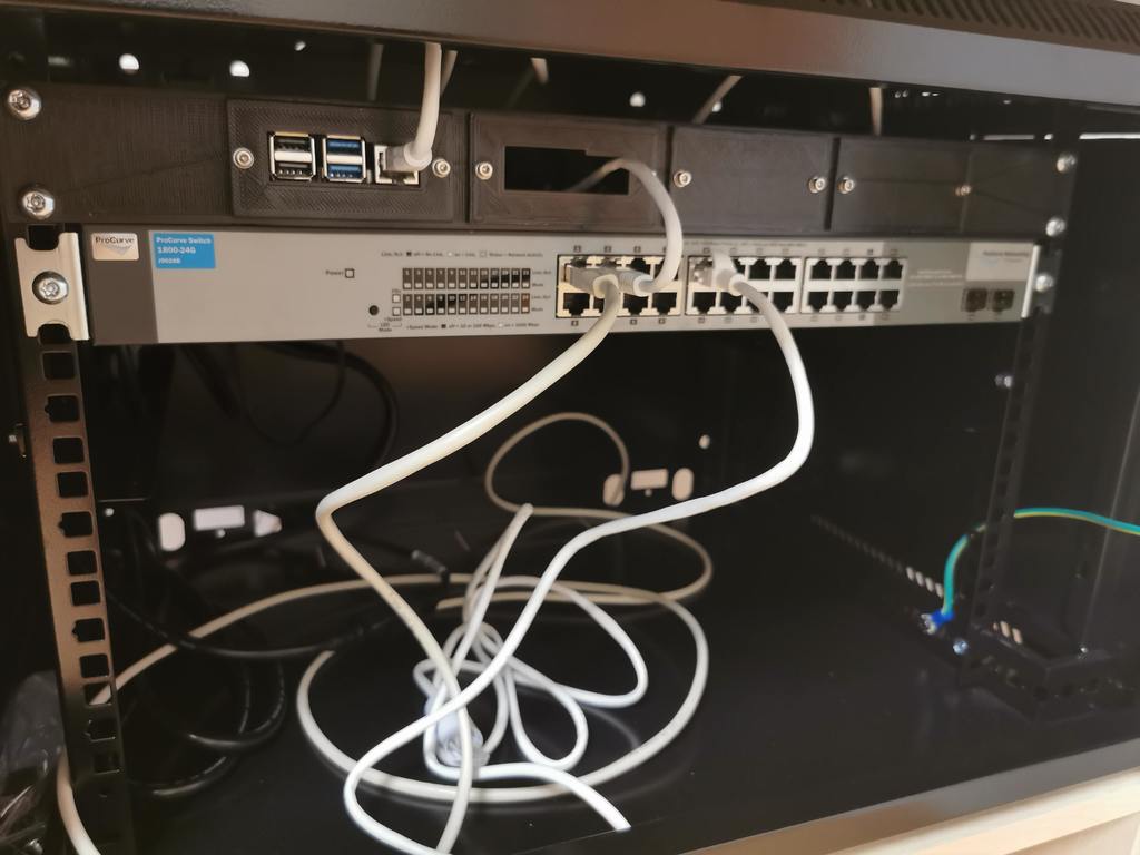 RaspberryPi-4 Rack-mount bracket (1U) - V1.0