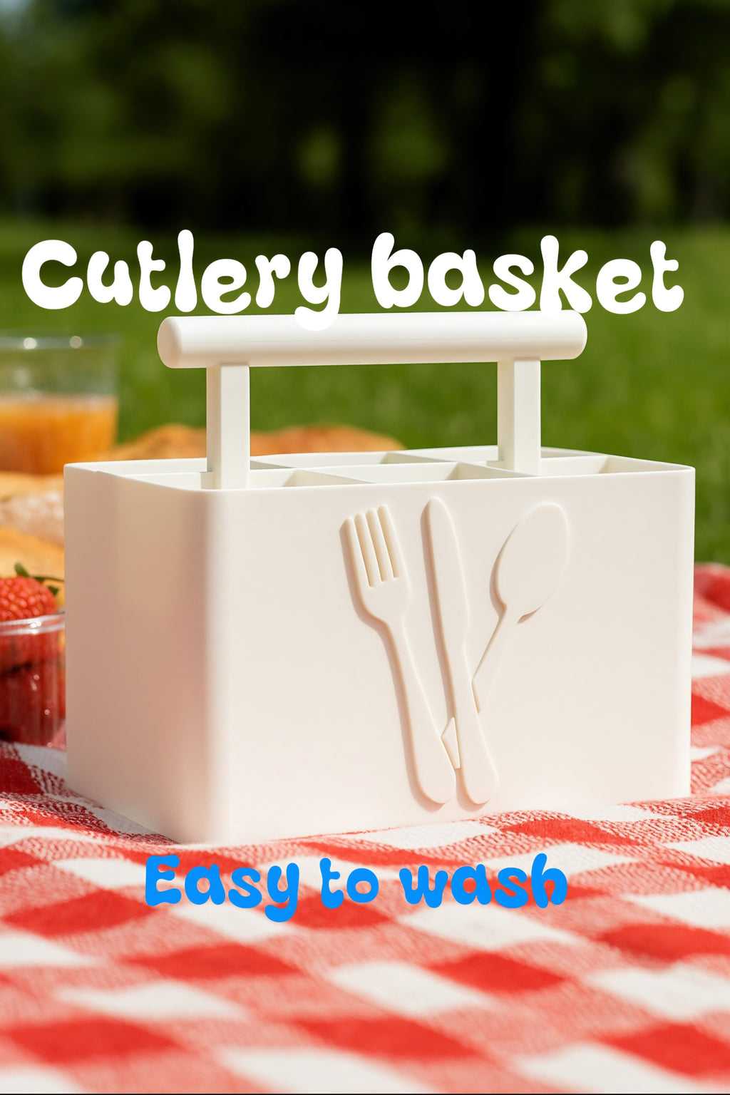 Cutlery Basket with Handle – Picnic Organizer