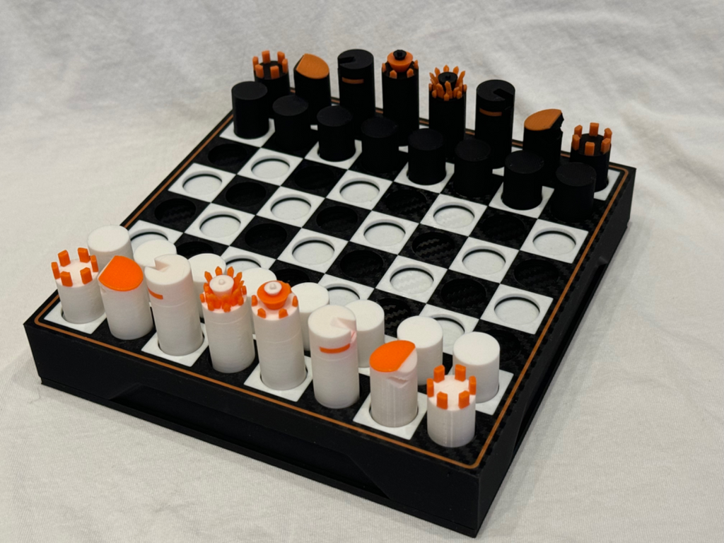 Chess with foldable Chessboard and 2Color Figures