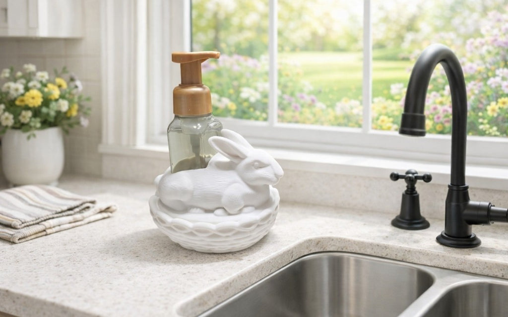 Bunny on a Basket Hand Soap Holder