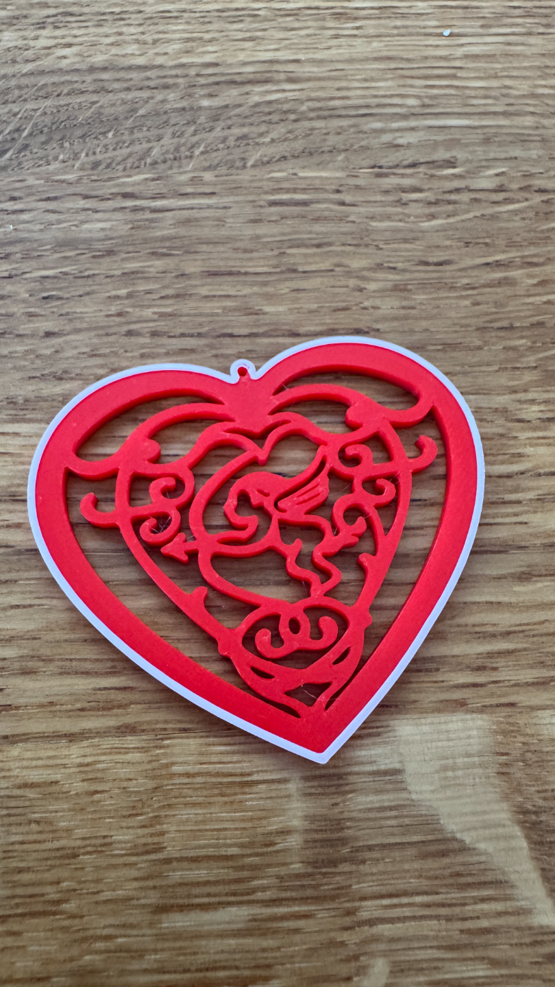 Heart Shaped ornaments set -Two color & Easy print