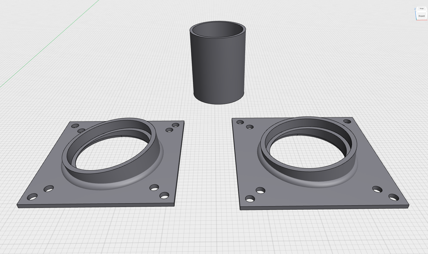 Mouse pipe with connectors with a 8 degree angle
