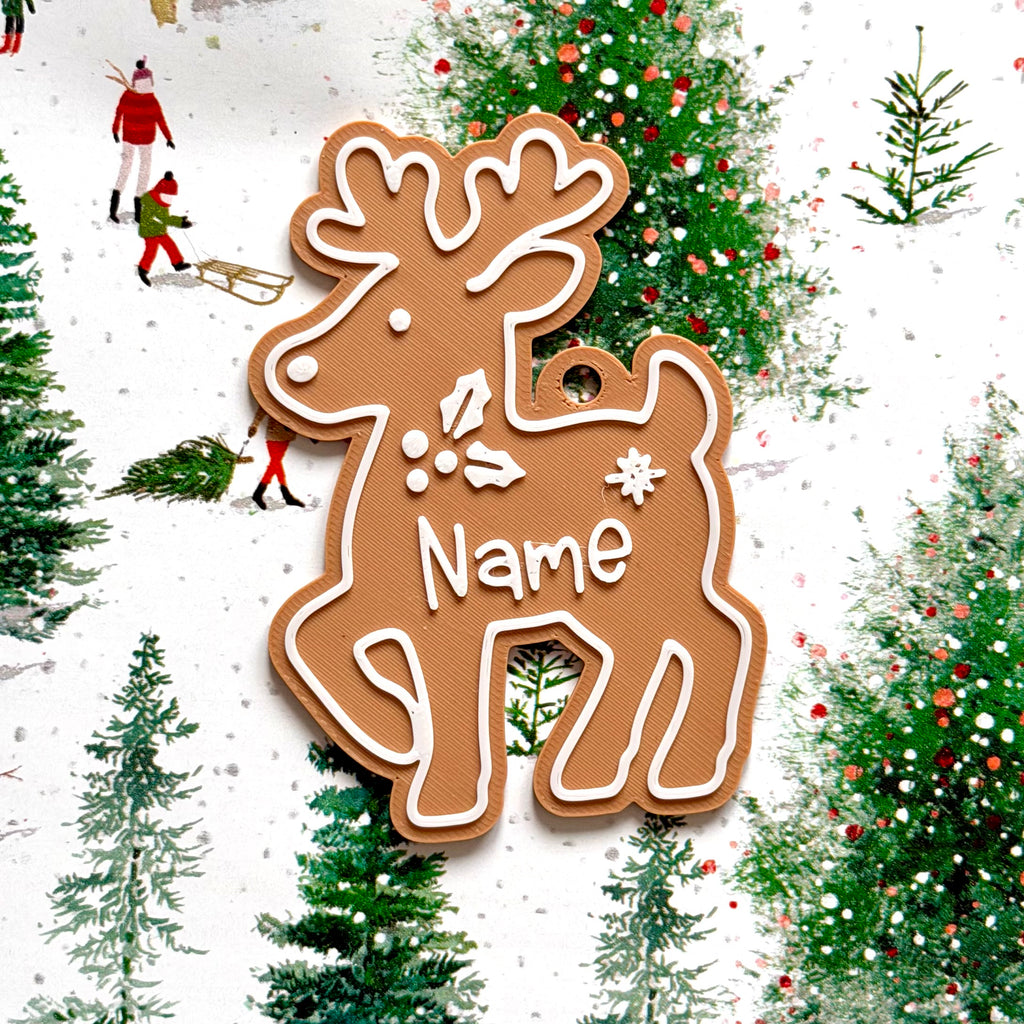 Personalised gingerbread Xmas gift tag - Set 2