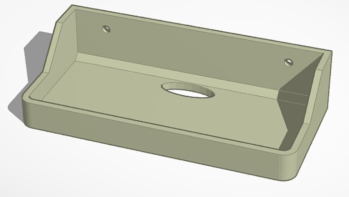 Small shelf with hole for electrical cord