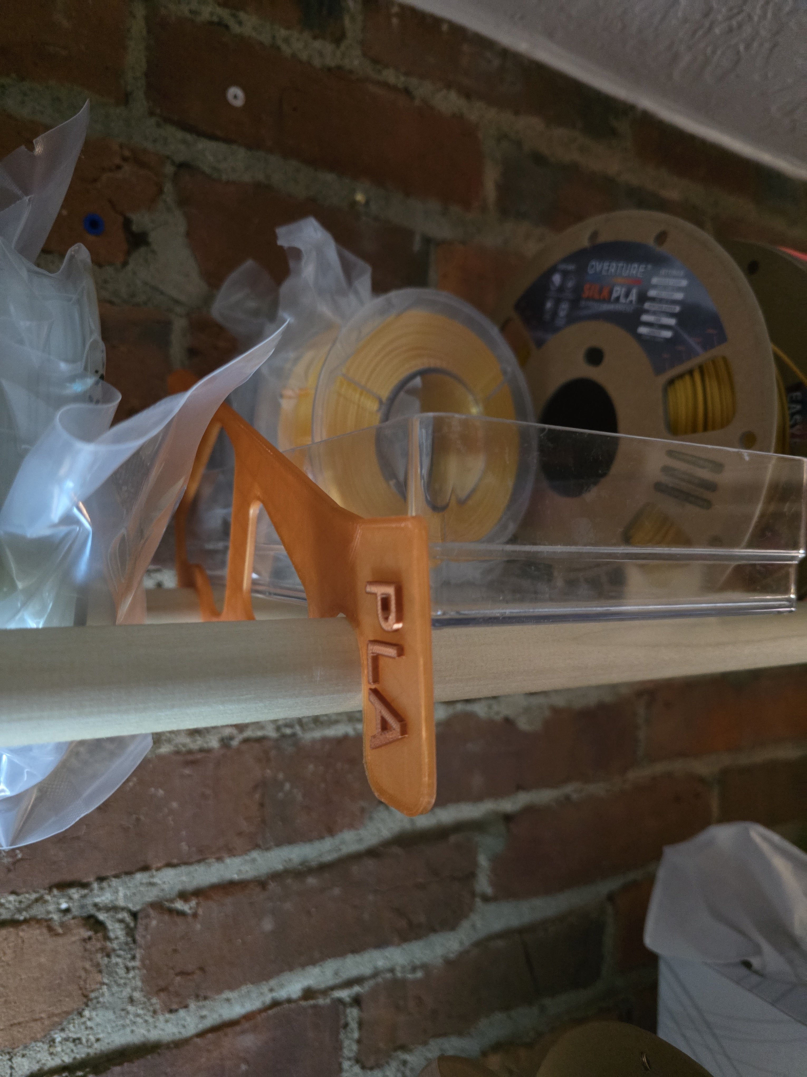 Filament Rack Labelled Divider for 1" Dowel Rack