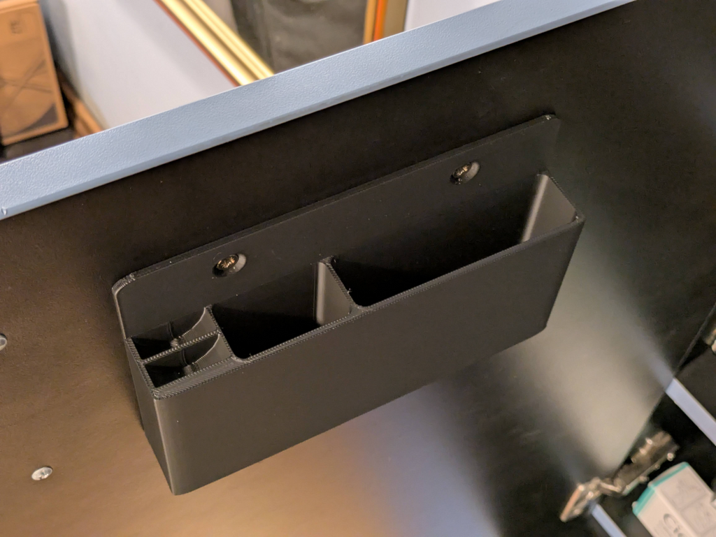 Wall mounted holder for wallet, glasses and rings