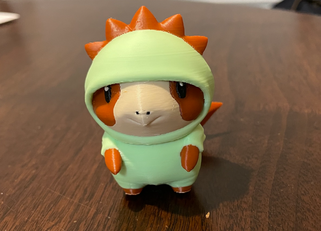 Guinea pig in a dragon onesie