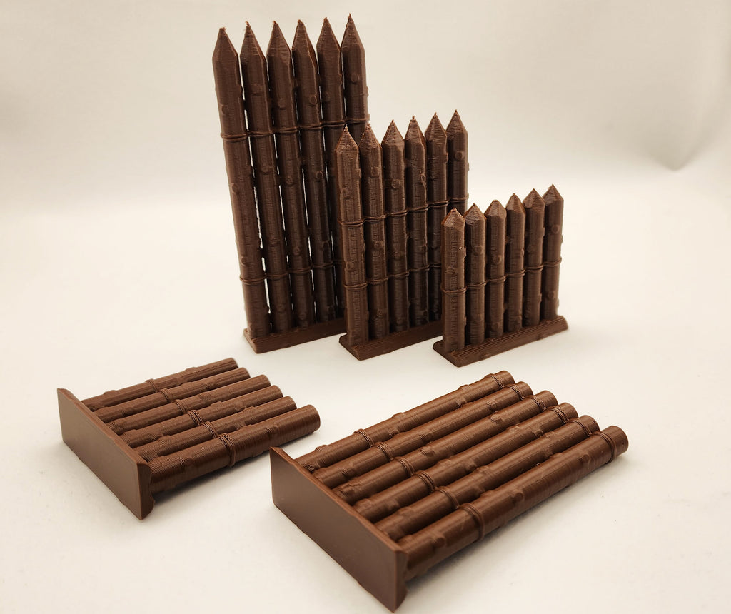 Medieval Palisade Wall Set - Tabletop Terrain